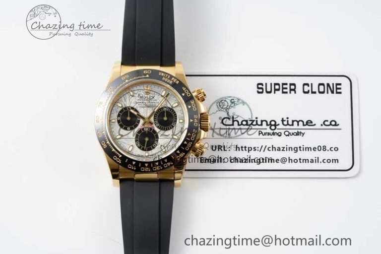 Daytona 116518 QF 1:1 Best Edition Meteorite Dial on Oysterflex Rubber Strap SA4130