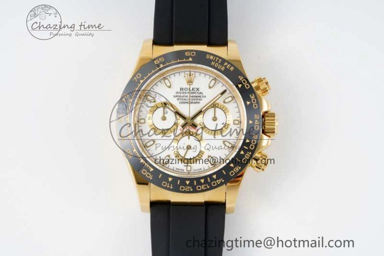 Daytona 116518 QF 1:1 Best Edition White Dial on Oysterflex Rubber Strap SA4130