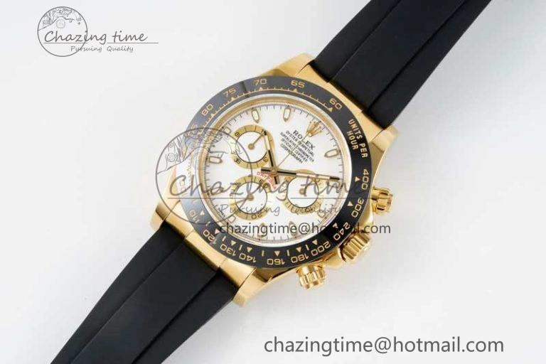 Daytona 116518 QF 1:1 Best Edition White Dial on Oysterflex Rubber Strap SA4130