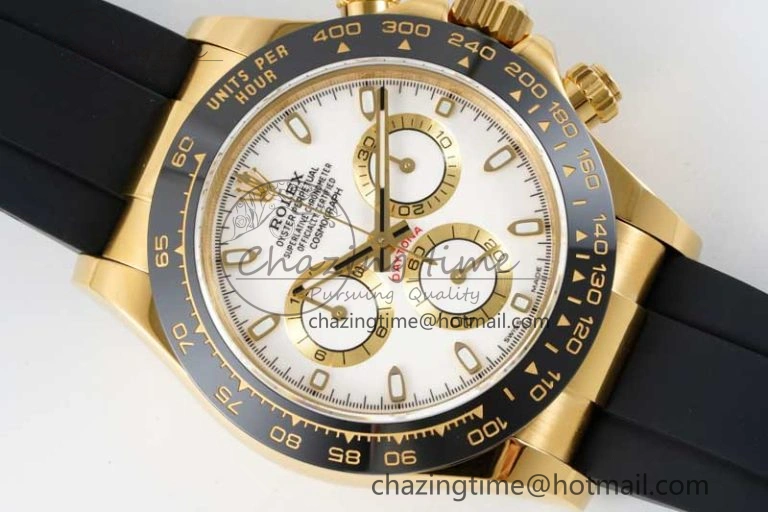 Daytona 116518 QF 1:1 Best Edition White Dial on Oysterflex Rubber Strap SA4130