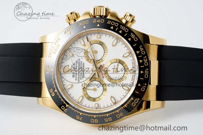 Daytona 116518 QF 1:1 Best Edition White Dial on Oysterflex Rubber Strap SA4130