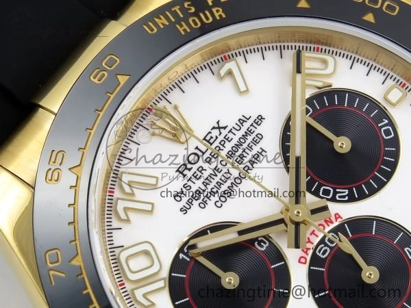 Daytona 116518 QF 1:1 Best Edition White Black Numeral Dial on Oysterflex Strap SH4130 V3 (Gain Weight)