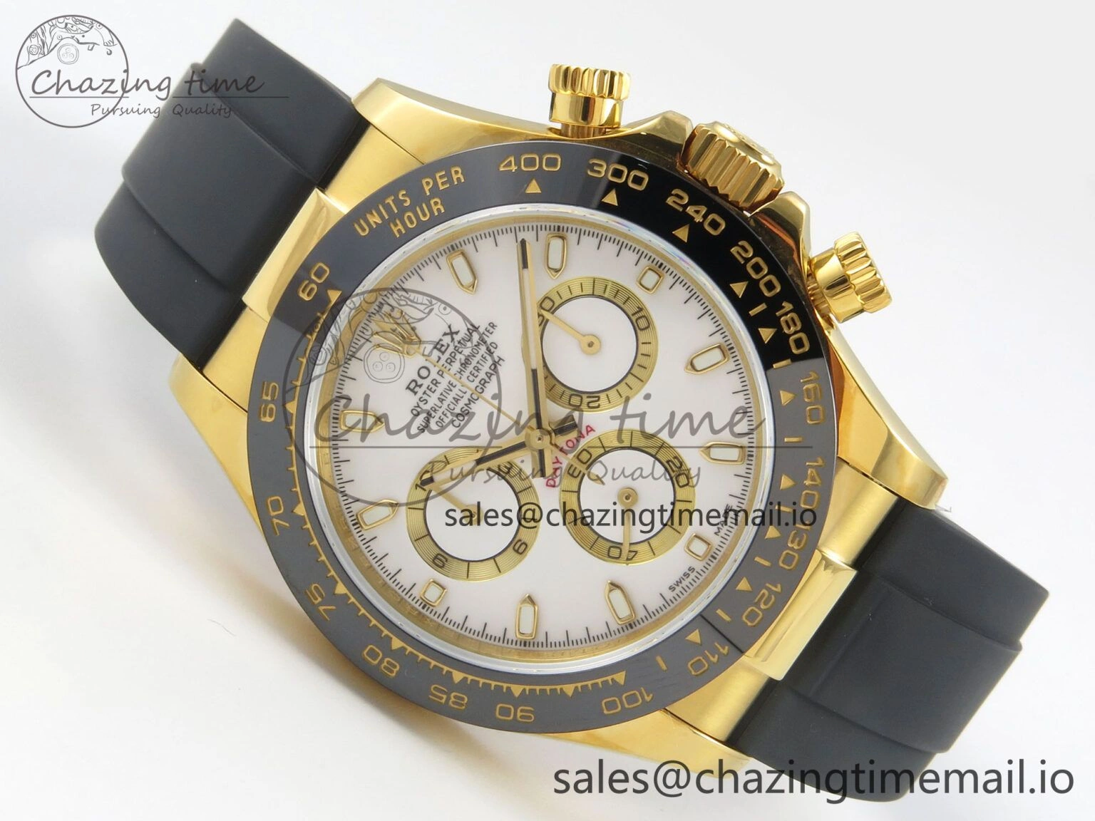 Daytona 116518 QF 1:1 Best Edition White YG Dial on Oysterflex Strap SH4130 V11（Gain Weight）
