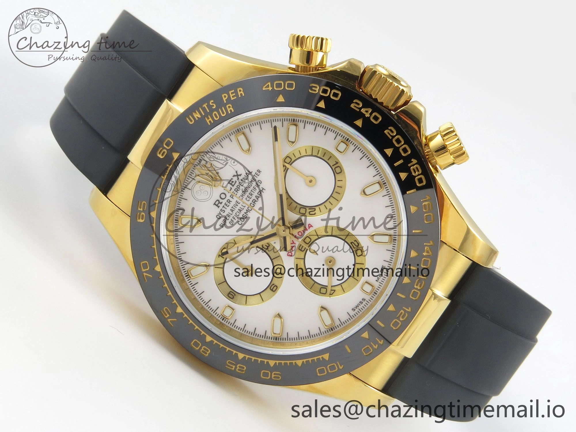 Daytona 116518 QF 1:1 Best Edition White YG Dial on Oysterflex Strap SH4130 V11（Gain Weight）