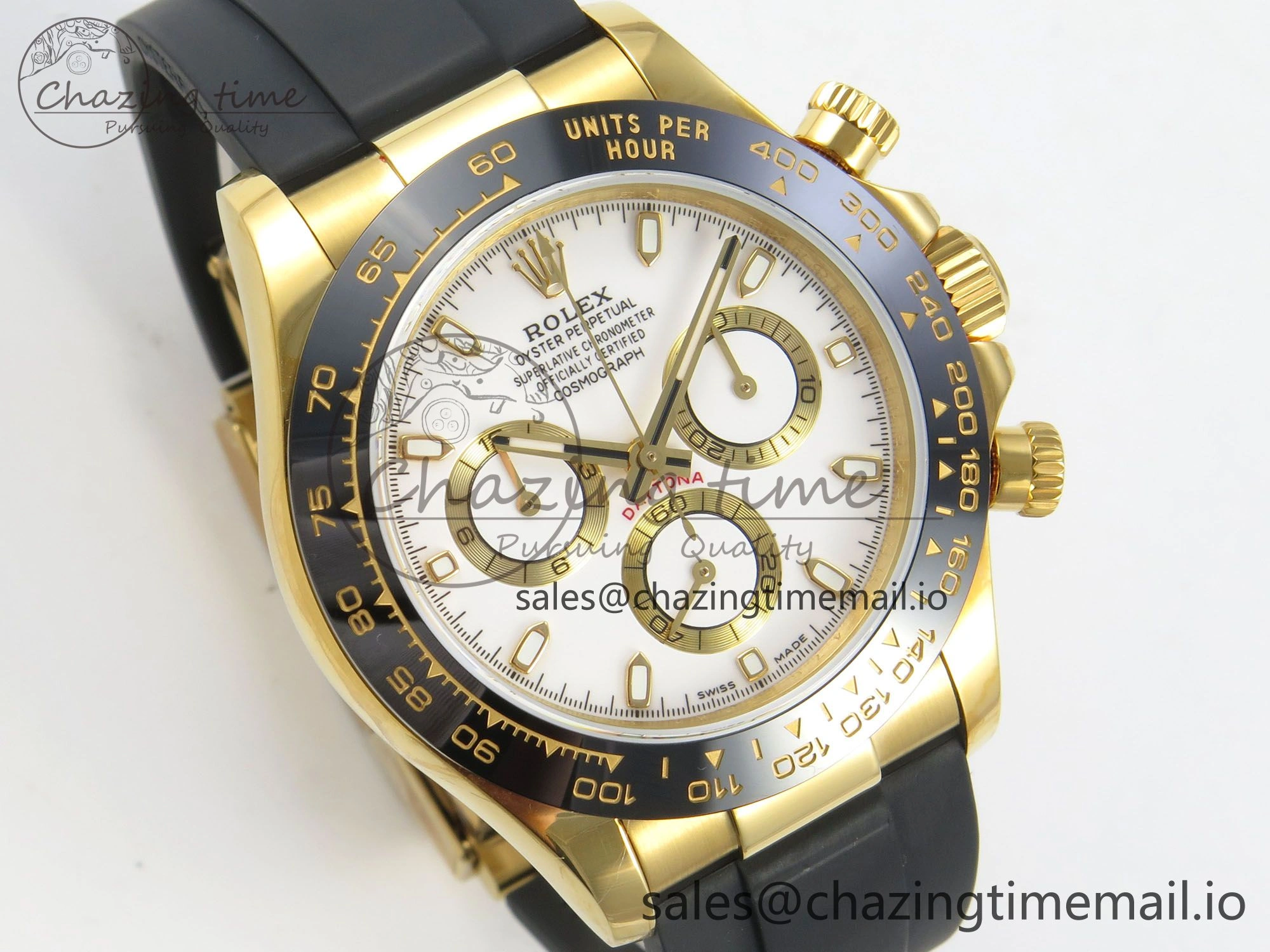 Daytona 116518 QF 1:1 Best Edition White YG Dial on Oysterflex Strap SH4130 V11（Gain Weight）