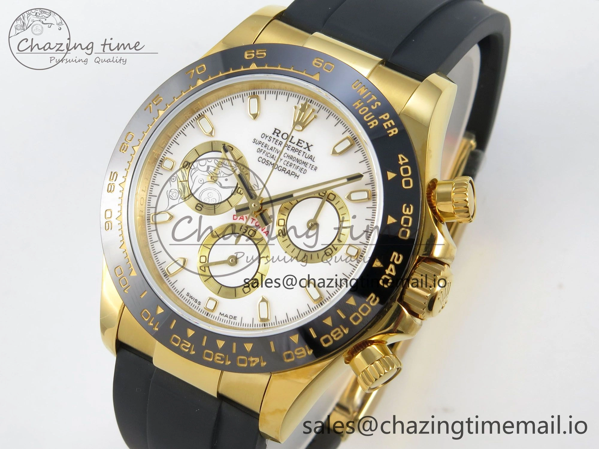 Daytona 116518 QF 1:1 Best Edition White YG Dial on Oysterflex Strap SH4130 V11（Gain Weight）