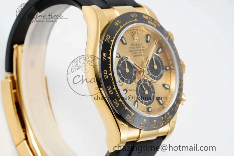 Daytona 116518 QF 1:1 Best Edition YG Dial on Oysterflex Rubber Strap SA4130