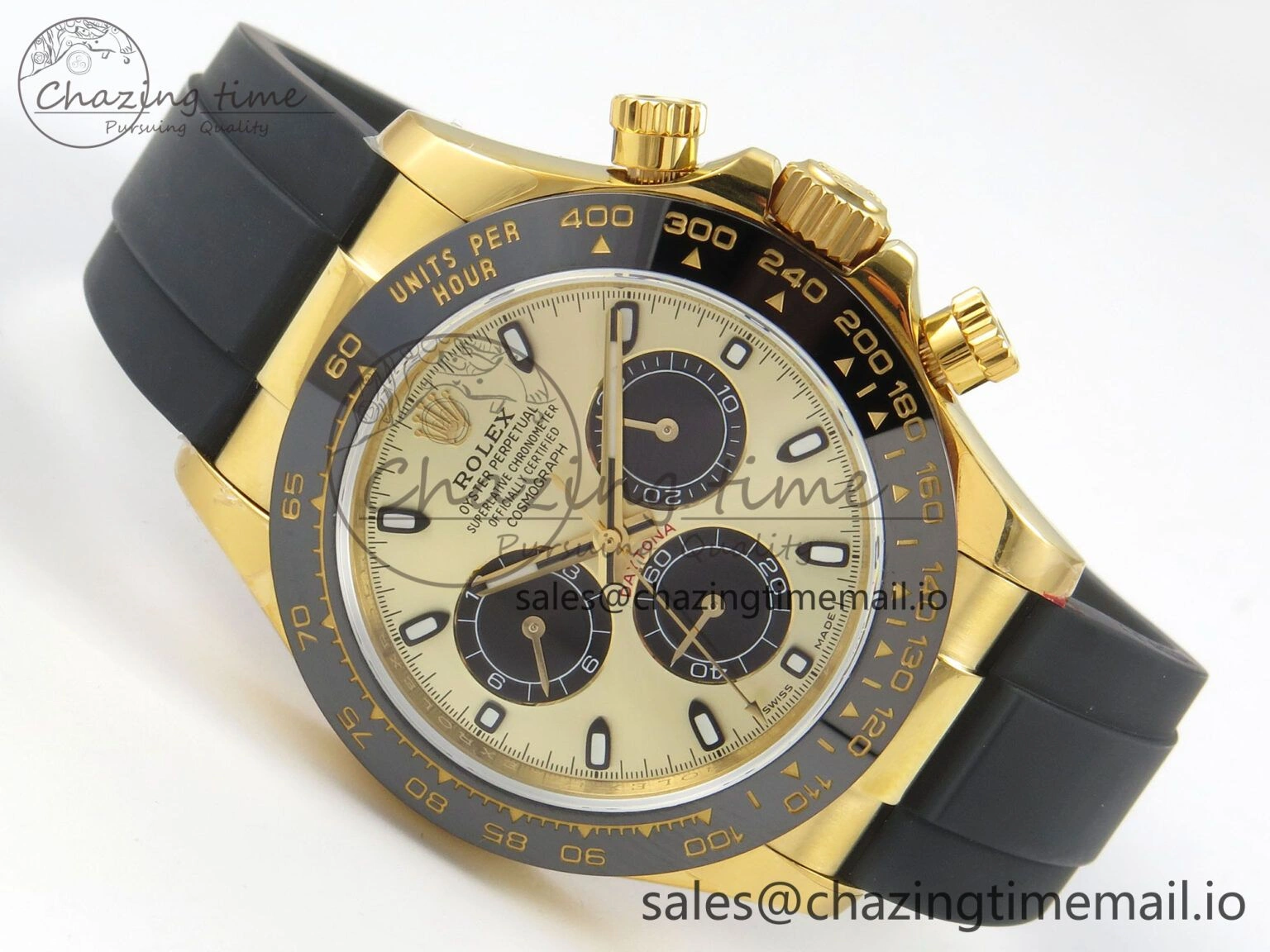 Daytona 116518 QF 1:1 Best Edition YG Black Dial on Oysterflex Strap SH4130 V11（Gain Weight）