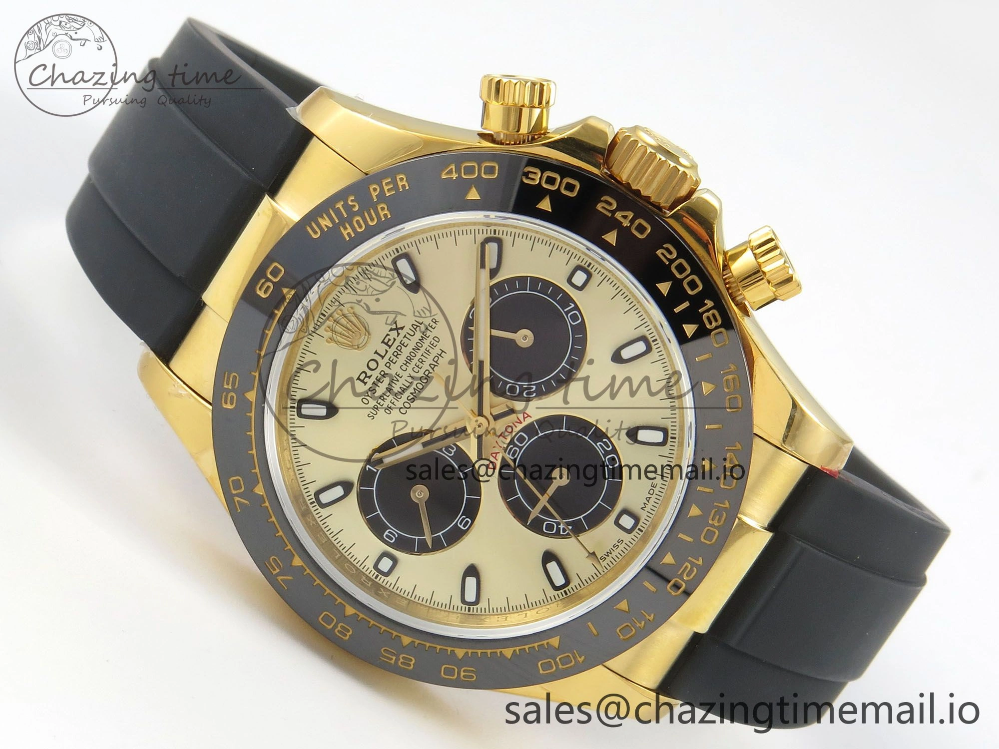 Daytona 116518 QF 1:1 Best Edition YG Black Dial on Oysterflex Strap SH4130 V11（Gain Weight）