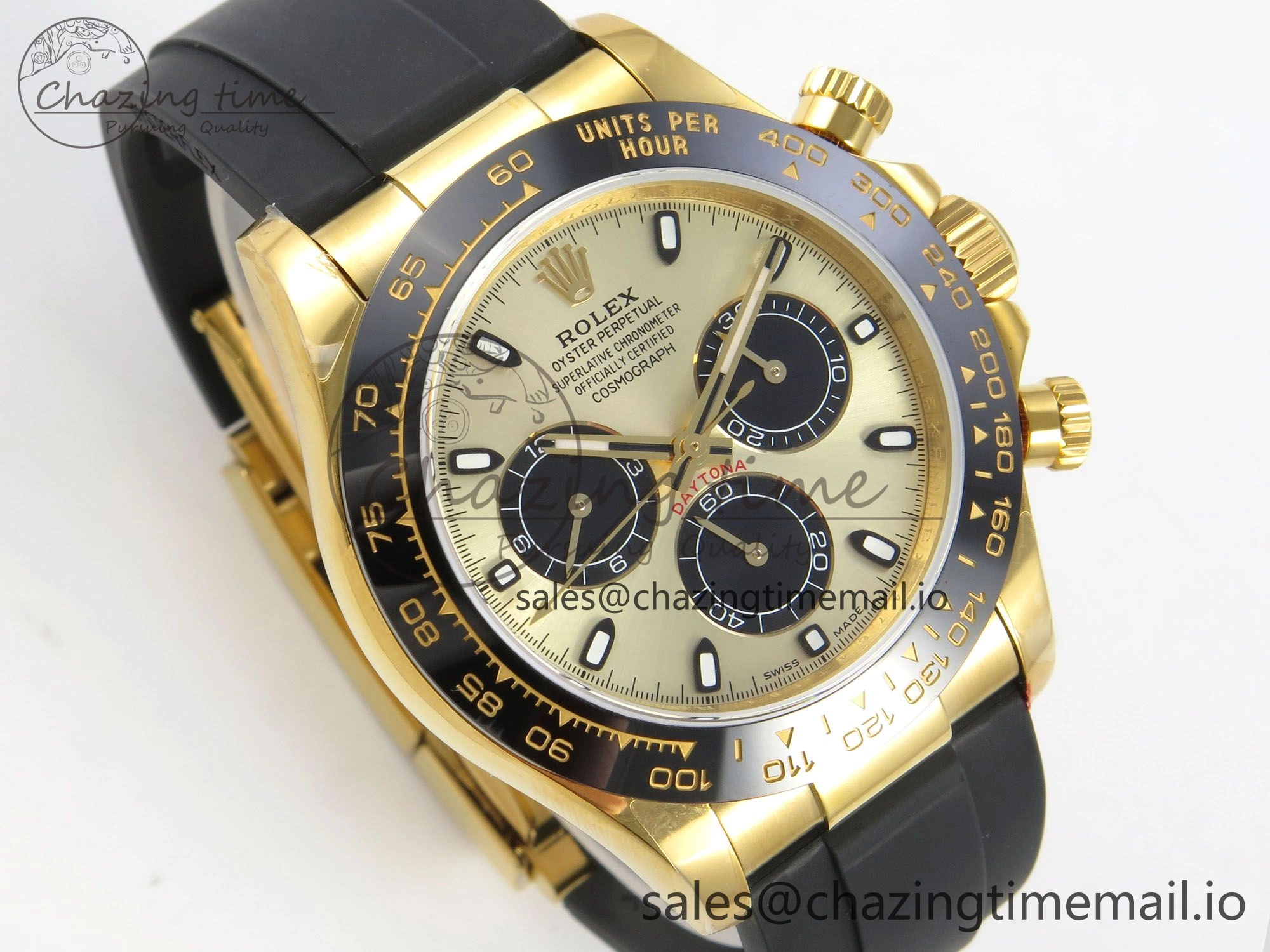 Daytona 116518 QF 1:1 Best Edition YG Black Dial on Oysterflex Strap SH4130 V11（Gain Weight）