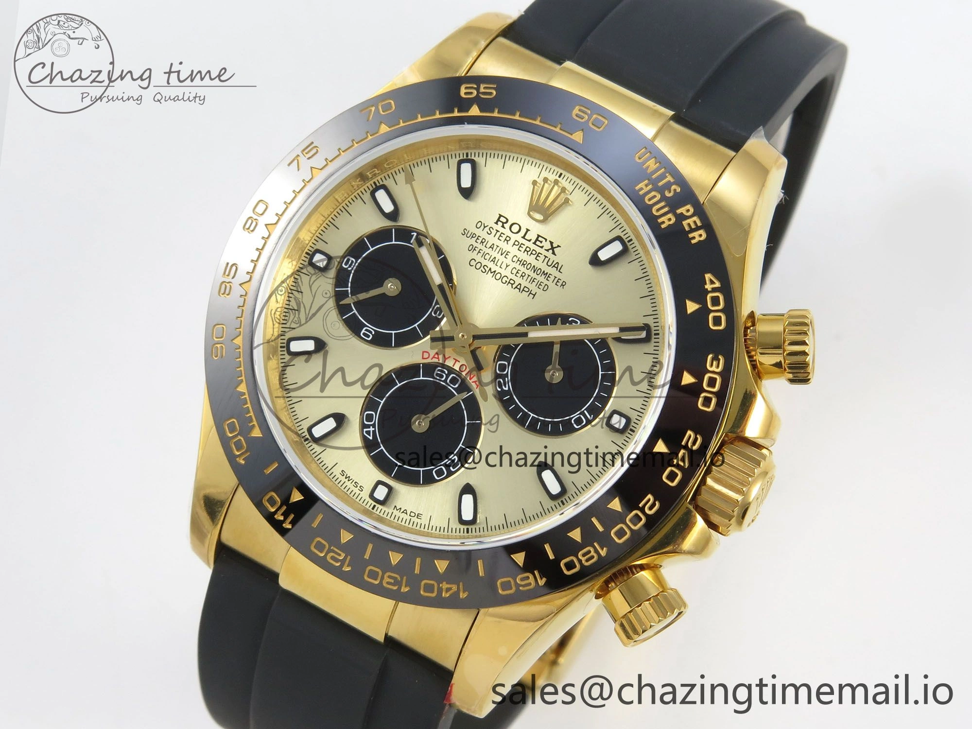 Daytona 116518 QF 1:1 Best Edition YG Black Dial on Oysterflex Strap SH4130 V11（Gain Weight）
