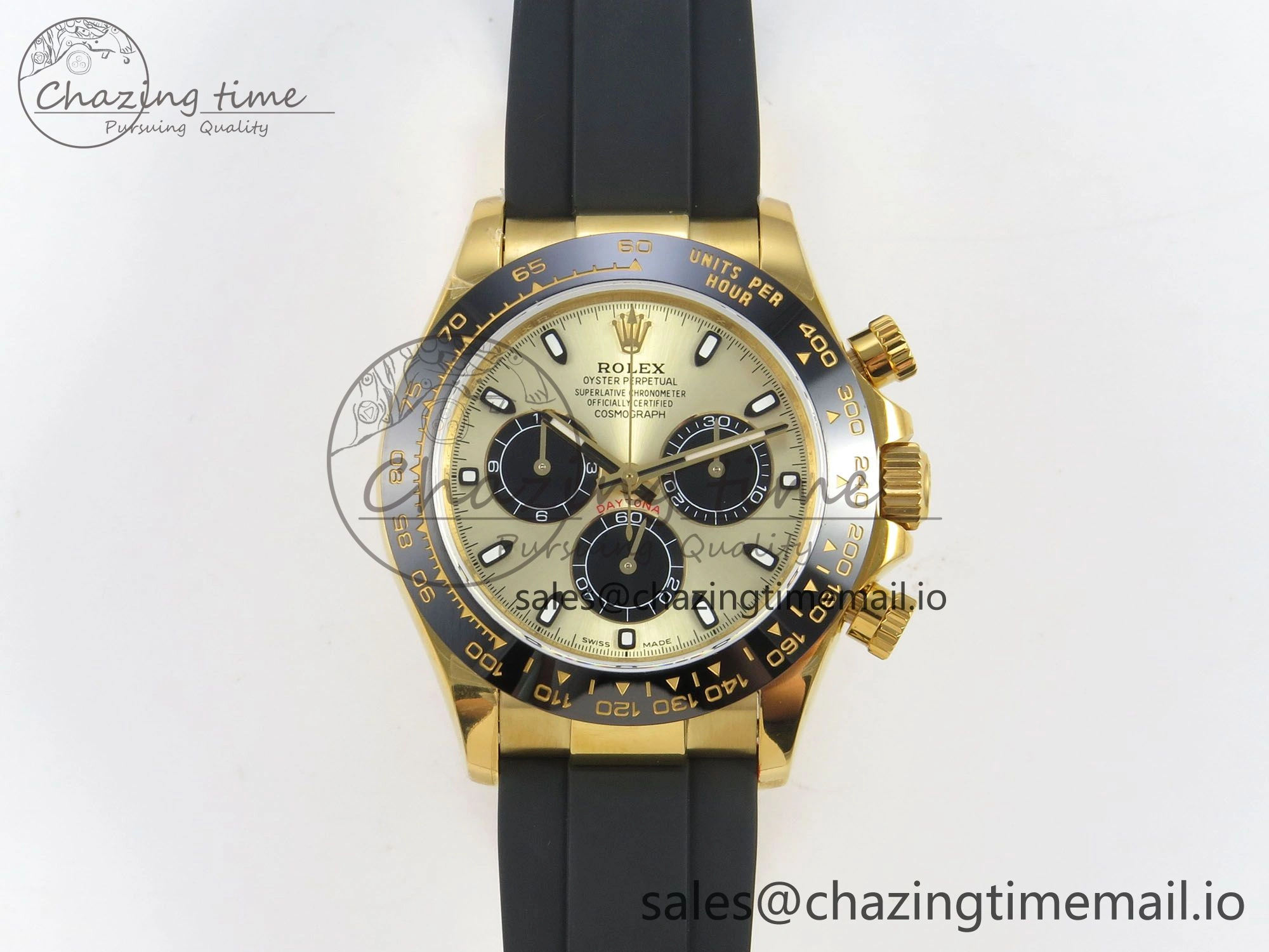 Daytona 116518 QF 1:1 Best Edition YG Black Dial on Oysterflex Strap SH4130 V11（Gain Weight）