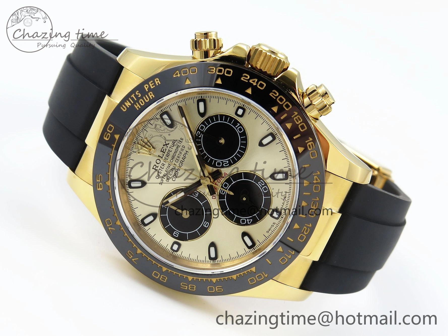 Daytona 116518 QF 1:1 Best Edition YG Black Dial on Oysterflex Strap SH4130 V3 (Gain Weight)
