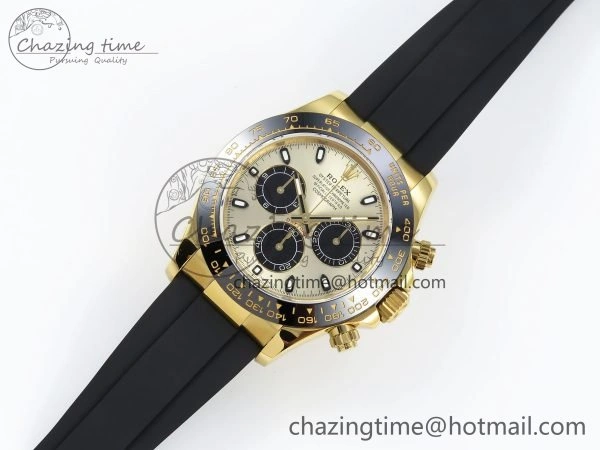 Daytona 116518 QF 1:1 Best Edition YG Black Dial on Oysterflex Strap SH4130 V3 (Gain Weight)