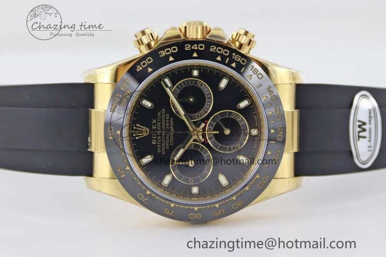 Daytona 116518 TWF 1:1 Best Edition 904L Steel Black Dial on Oysterflex Strap A7750