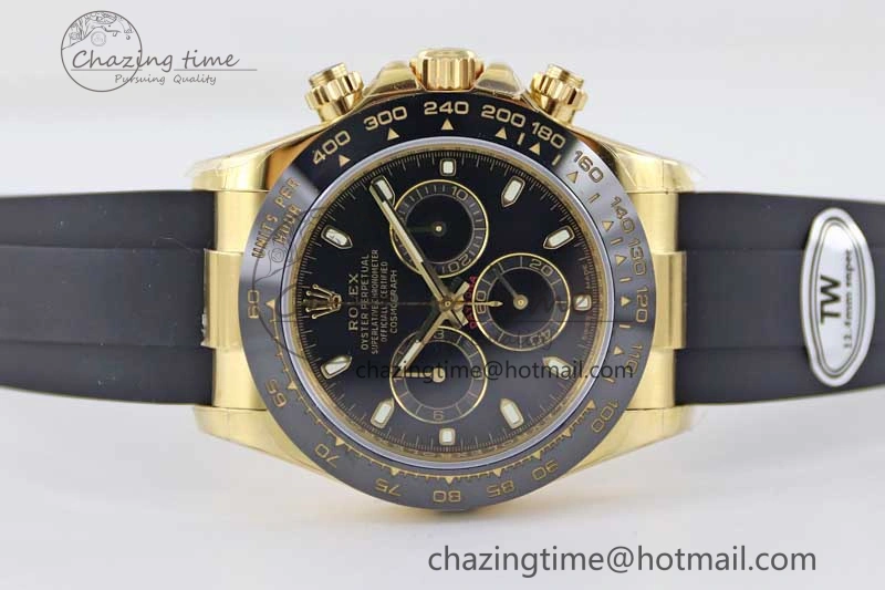 Daytona 116518 TWF 1:1 Best Edition 904L Steel Black Dial on Oysterflex Strap A7750
