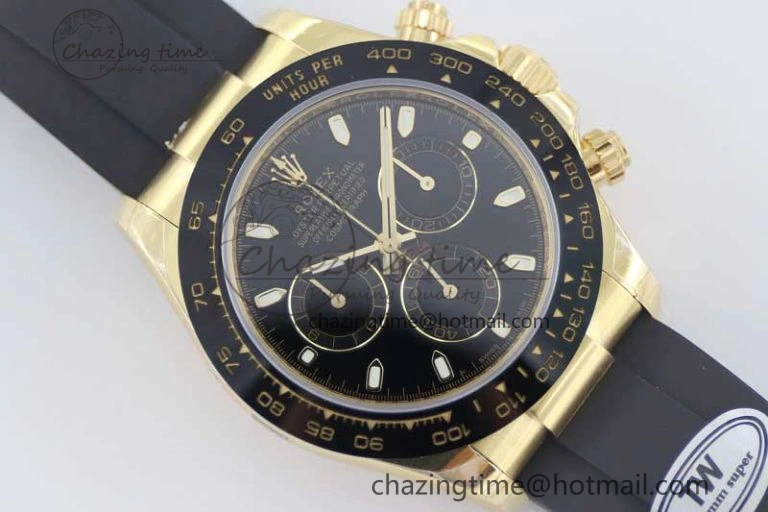 Daytona 116518 TWF 1:1 Best Edition 904L Steel Black Dial on Oysterflex Strap A7750