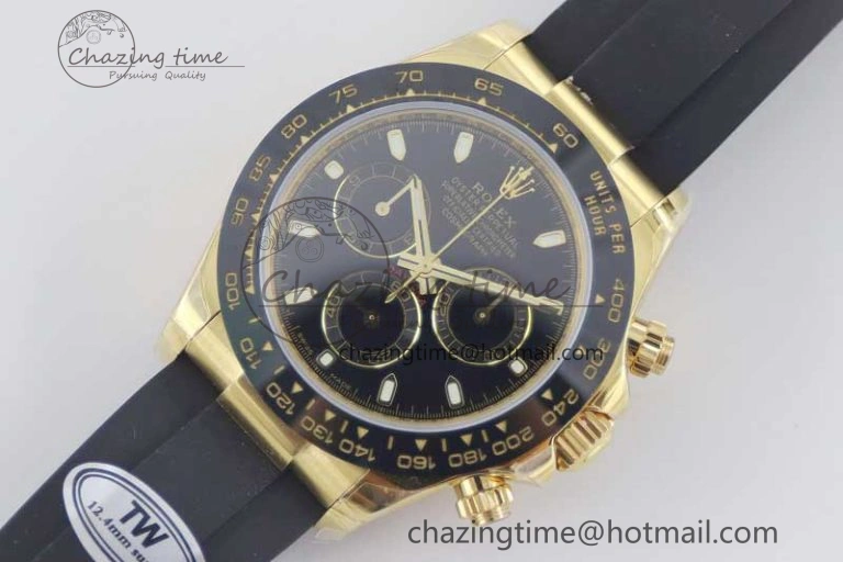 Daytona 116518 TWF 1:1 Best Edition 904L Steel Black Dial on Oysterflex Strap A7750