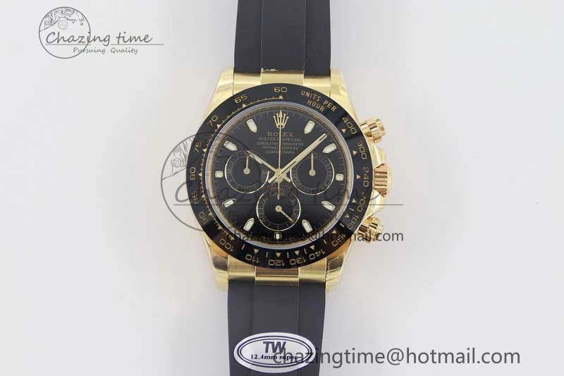 Daytona 116518 TWF 1:1 Best Edition 904L Steel Black Dial on Oysterflex Strap A7750
