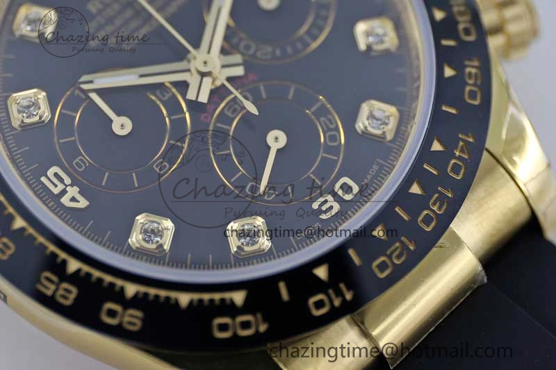 Daytona 116518 TWF 1:1 Best Edition 904L Steel Black Diamonds Dial on Oysterflex Strap A7750