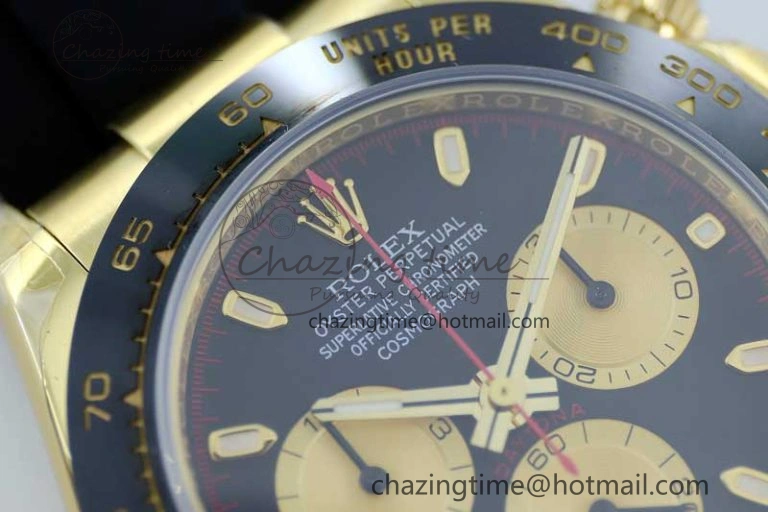 Daytona 116518 TWF 1:1 Best Edition 904L Steel Black Gold Dial on Oysterflex Strap A7750