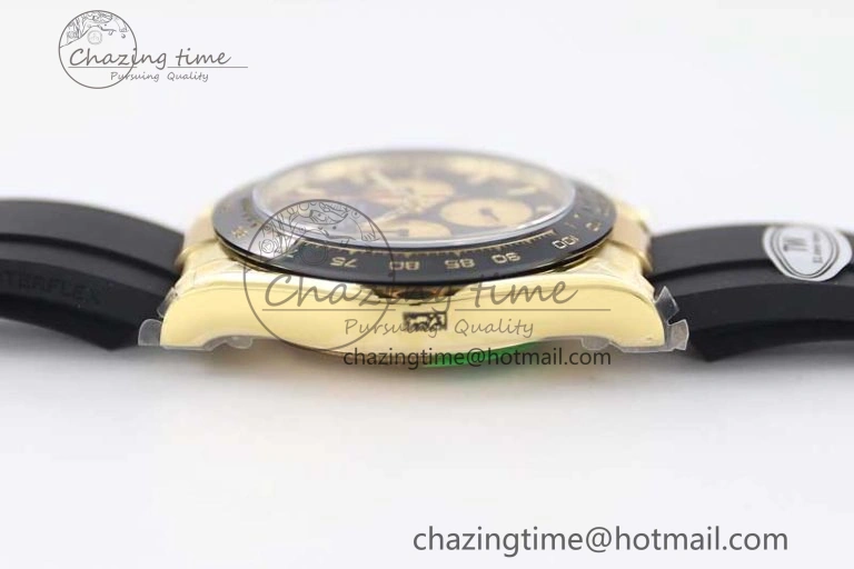 Daytona 116518 TWF 1:1 Best Edition 904L Steel Black Gold Dial on Oysterflex Strap A7750