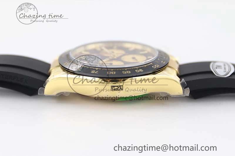Daytona 116518 TWF 1:1 Best Edition 904L Steel Black Gold Dial on Oysterflex Strap A7750