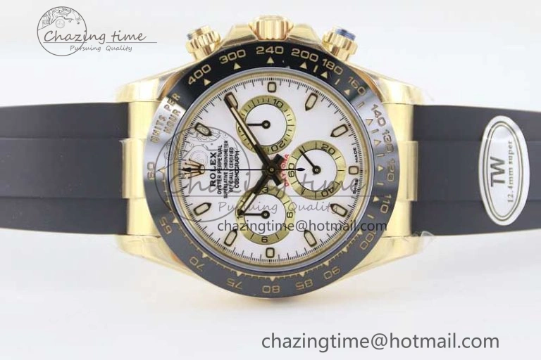 Daytona 116518 TWF 1:1 Best Edition 904L Steel White Dial on Oysterflex Strap A7750