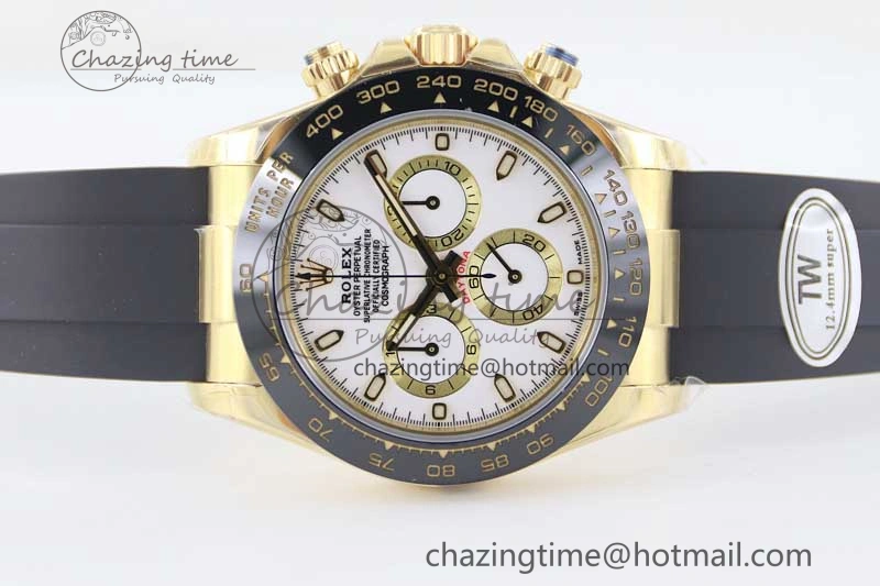 Daytona 116518 TWF 1:1 Best Edition 904L Steel White Dial on Oysterflex Strap A7750