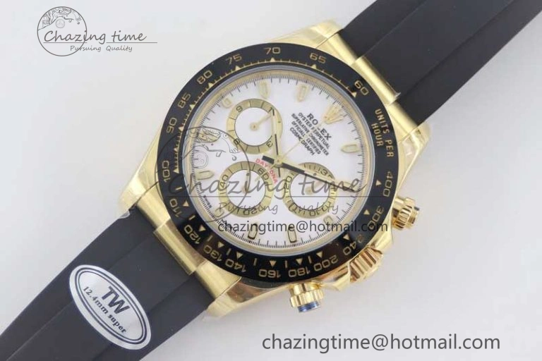 Daytona 116518 TWF 1:1 Best Edition 904L Steel White Dial on Oysterflex Strap A7750