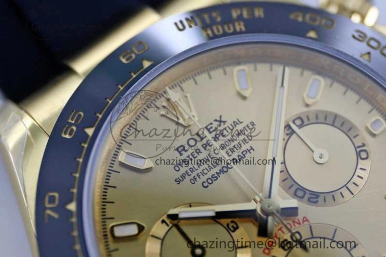 Daytona 116518 TWF 1:1 Best Edition 904L Steel YG Dial on Oysterflex Strap A7750