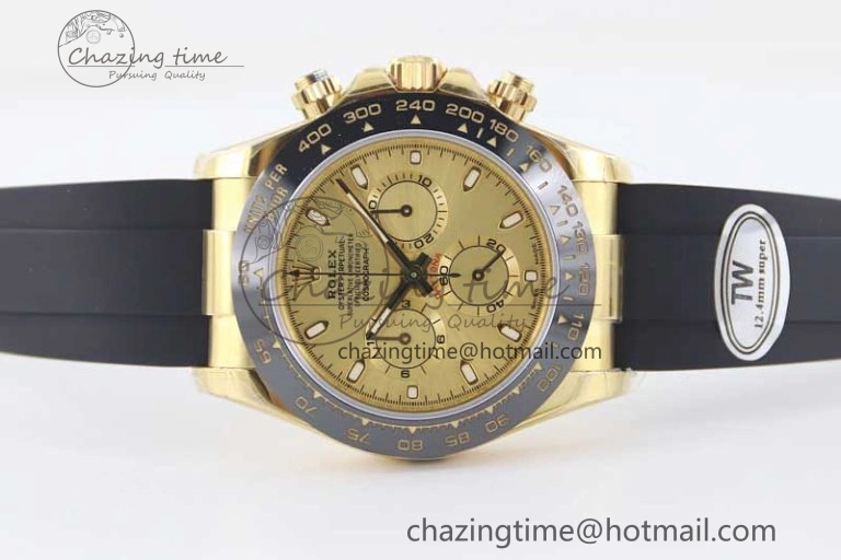 Daytona 116518 TWF 1:1 Best Edition 904L Steel YG Dial on Oysterflex Strap A7750