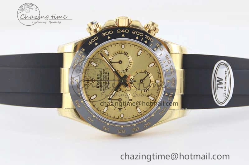 Daytona 116518 TWF 1:1 Best Edition 904L Steel YG Dial on Oysterflex Strap A7750