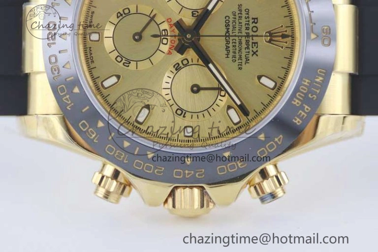 Daytona 116518 TWF 1:1 Best Edition 904L Steel YG Dial on Oysterflex Strap A7750
