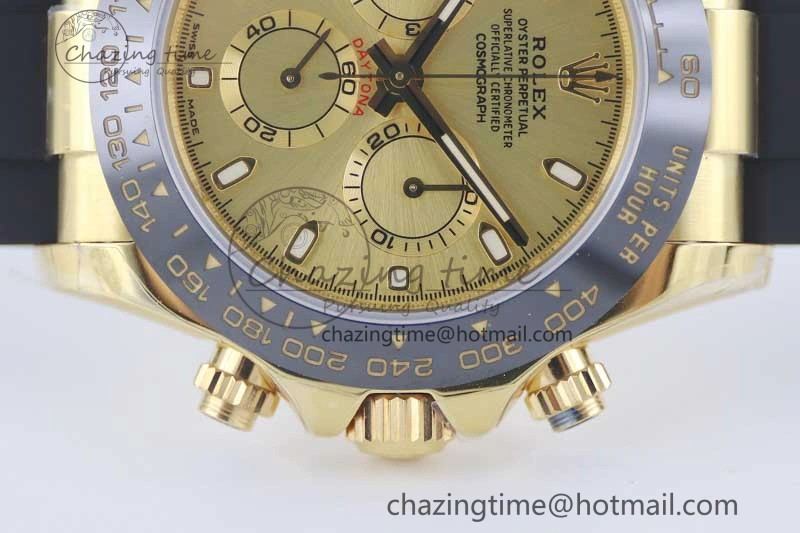 Daytona 116518 TWF 1:1 Best Edition 904L Steel YG Dial on Oysterflex Strap A7750