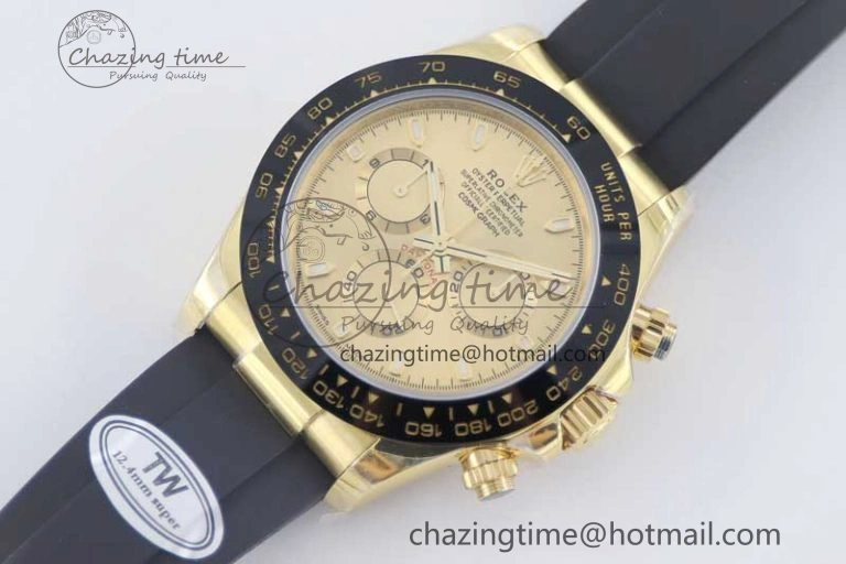 Daytona 116518 TWF 1:1 Best Edition 904L Steel YG Dial on Oysterflex Strap A7750