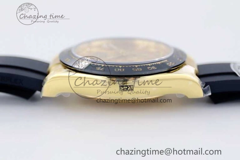 Daytona 116518 TWF 1:1 Best Edition 904L Steel YG Diamonds Dial on Oysterflex Strap A7750