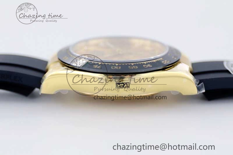 Daytona 116518 TWF 1:1 Best Edition 904L Steel YG Diamonds Dial on Oysterflex Strap A7750