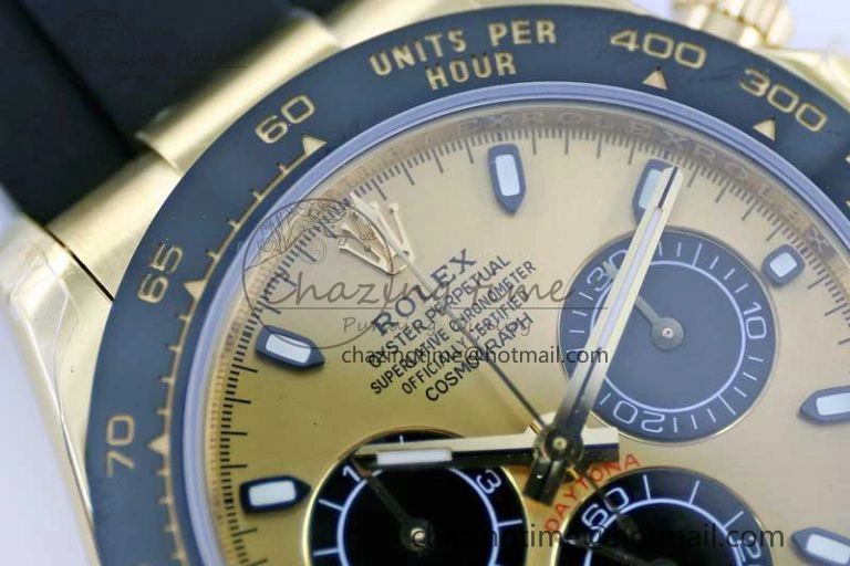 Daytona 116518 TWF 1:1 Best Edition 904L Steel YG Black Dial on Oysterflex Strap A7750