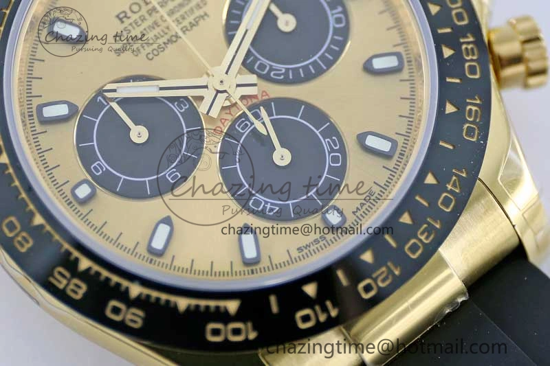 Daytona 116518 TWF 1:1 Best Edition 904L Steel YG Black Dial on Oysterflex Strap A7750