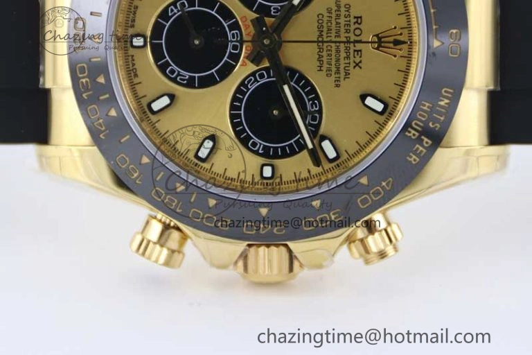 Daytona 116518 TWF 1:1 Best Edition 904L Steel YG Black Dial on Oysterflex Strap A7750