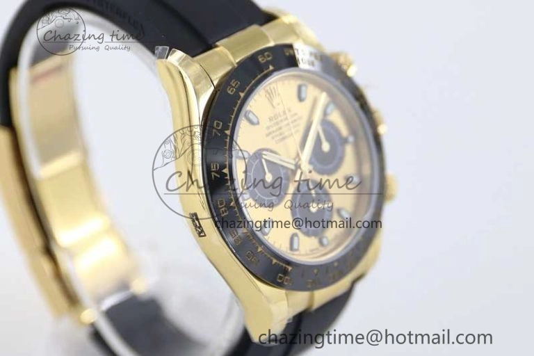 Daytona 116518 TWF 1:1 Best Edition 904L Steel YG Black Dial on Oysterflex Strap A7750