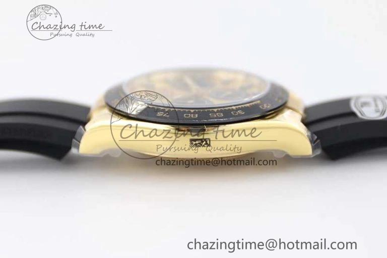 Daytona 116518 TWF 1:1 Best Edition 904L Steel YG Black Dial on Oysterflex Strap A7750