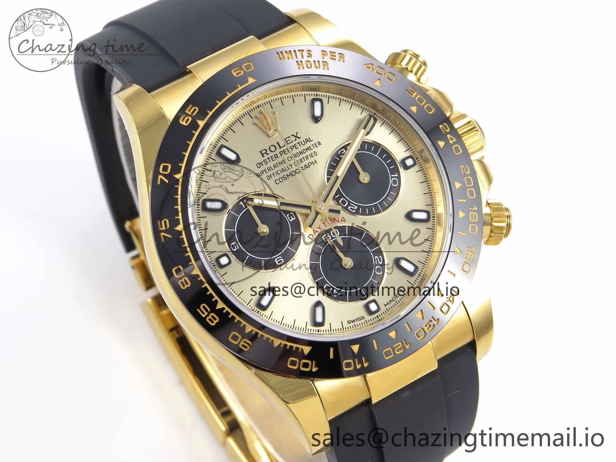 Daytona 116518 VSF 1:1 Best Edition 904L Steel YG Dial on Oysterflex Strap DD4130