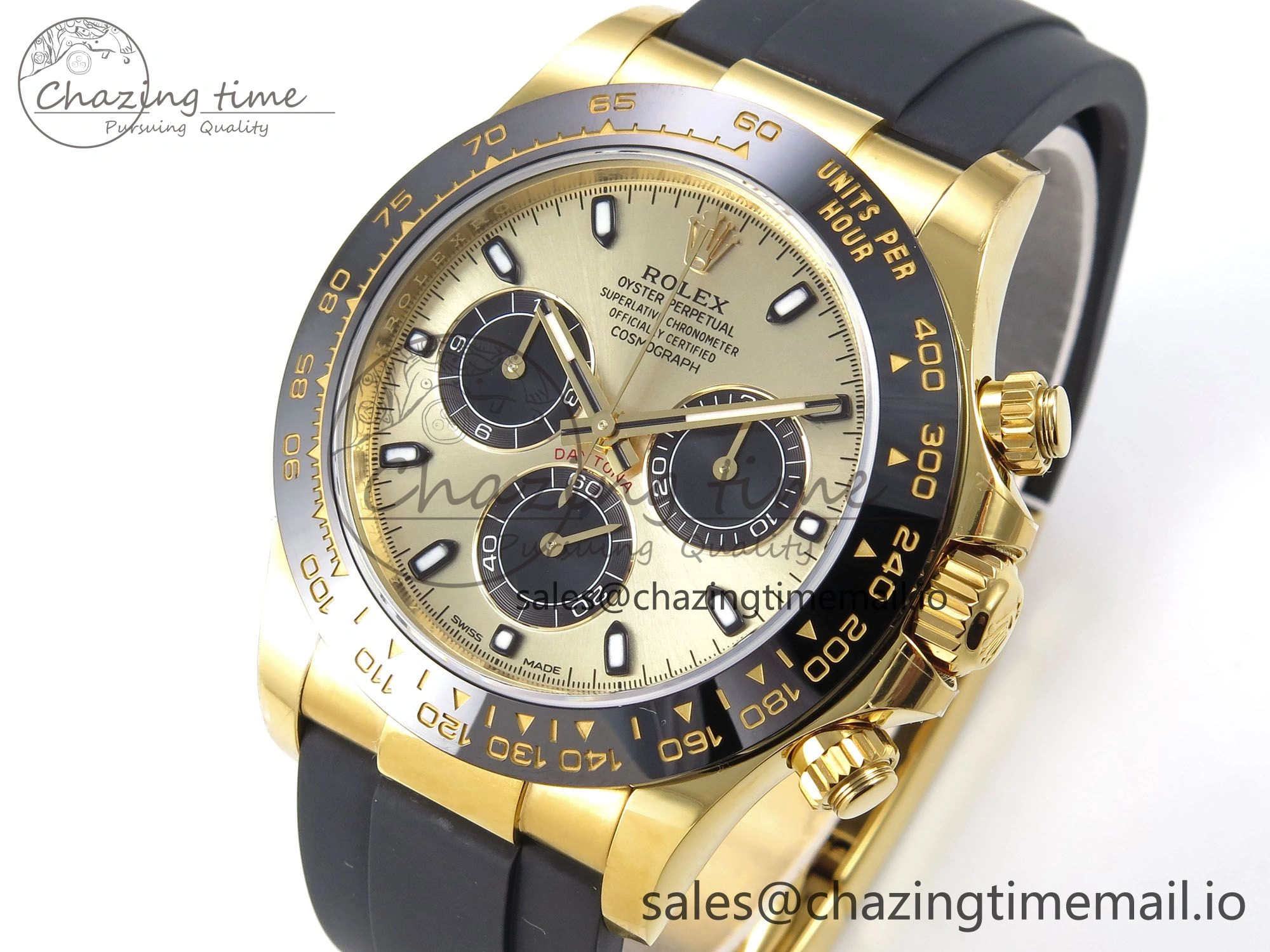 Daytona 116518 VSF 1:1 Best Edition 904L Steel YG Dial on Oysterflex Strap DD4130