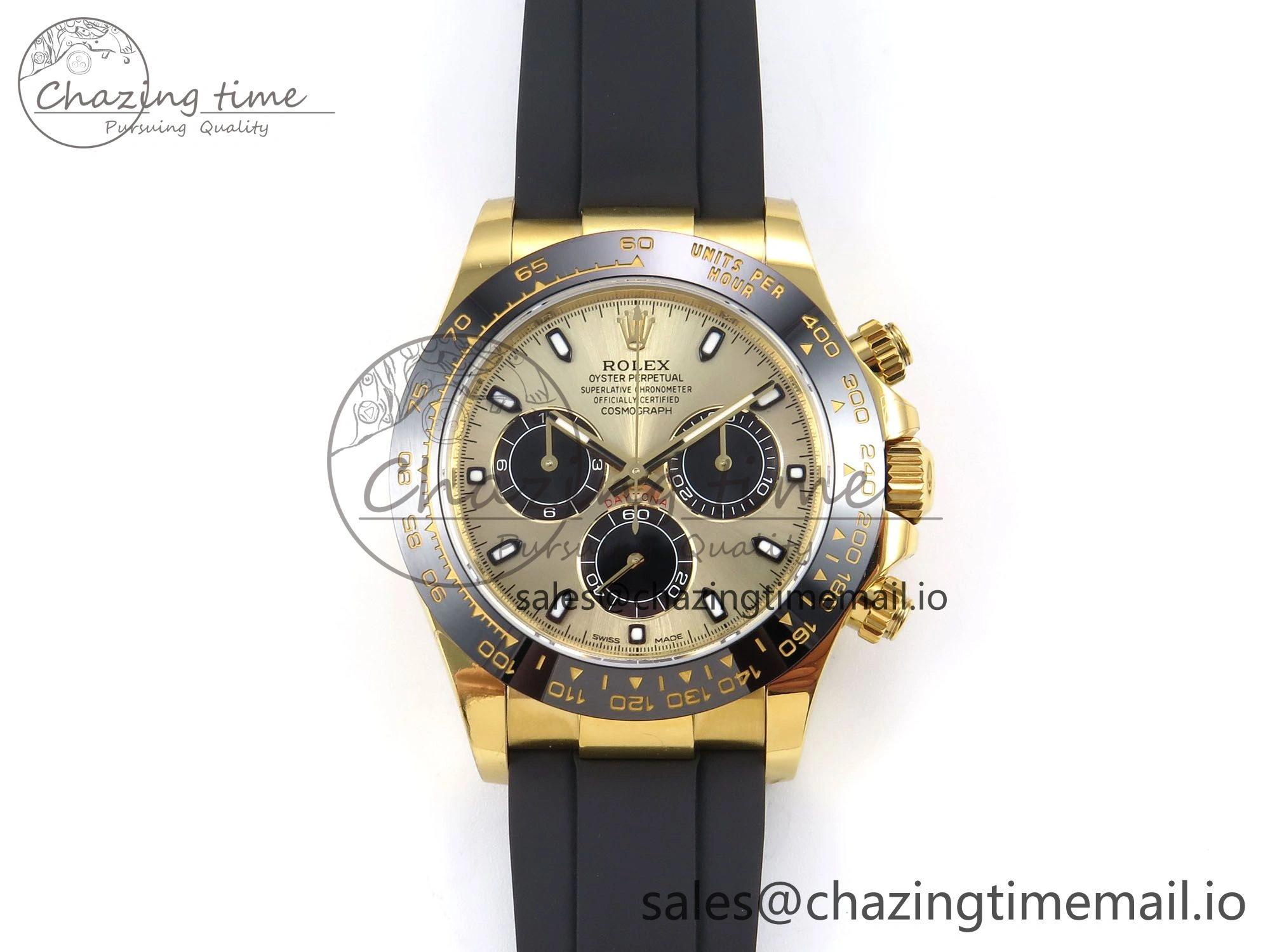 Daytona 116518 VSF 1:1 Best Edition 904L Steel YG Dial on Oysterflex Strap DD4130