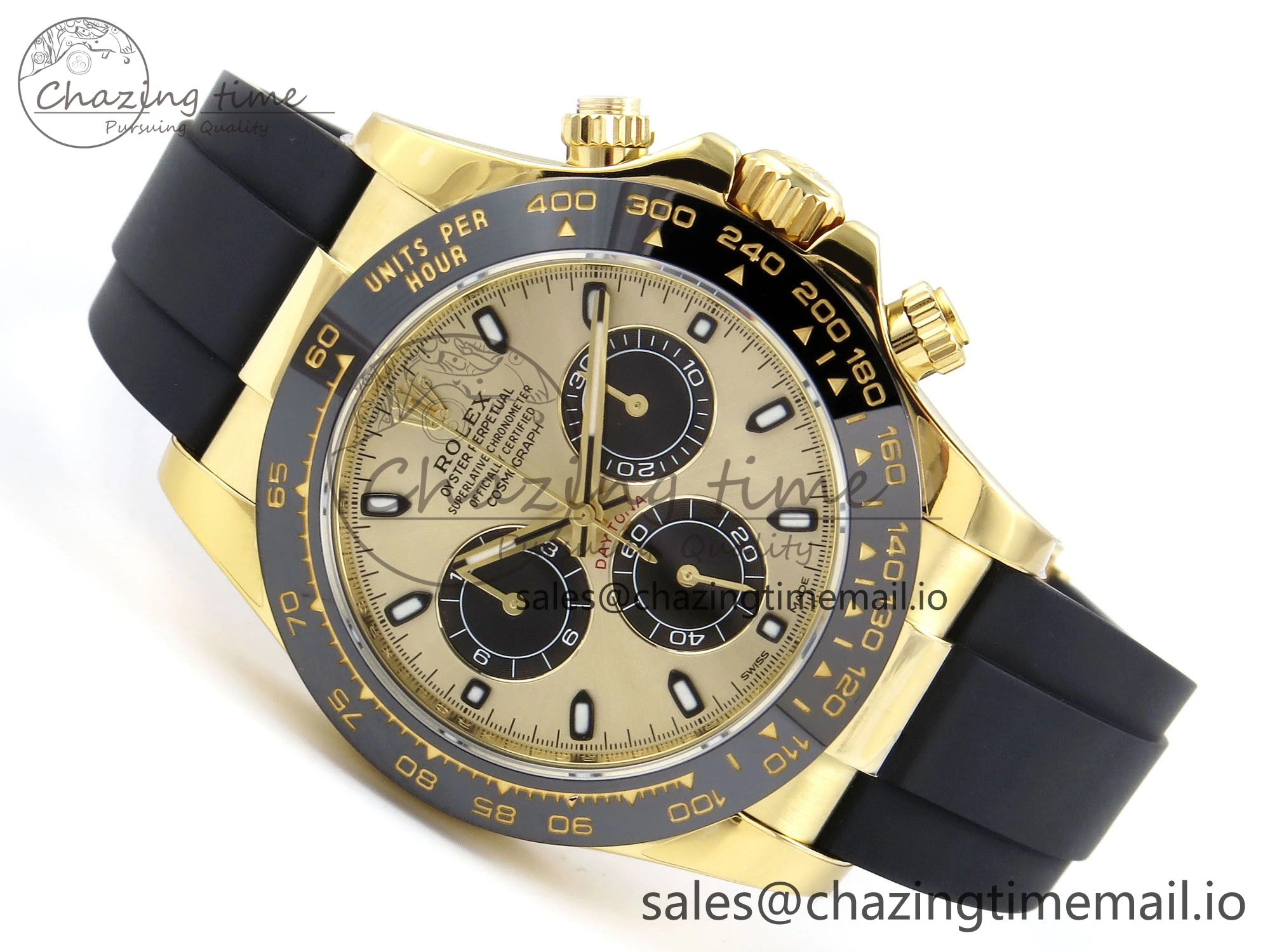 Daytona 116518 ZF 1:1 Best Edition Gold Dial on Oysterflex Strap SH4130（Gain Weight）