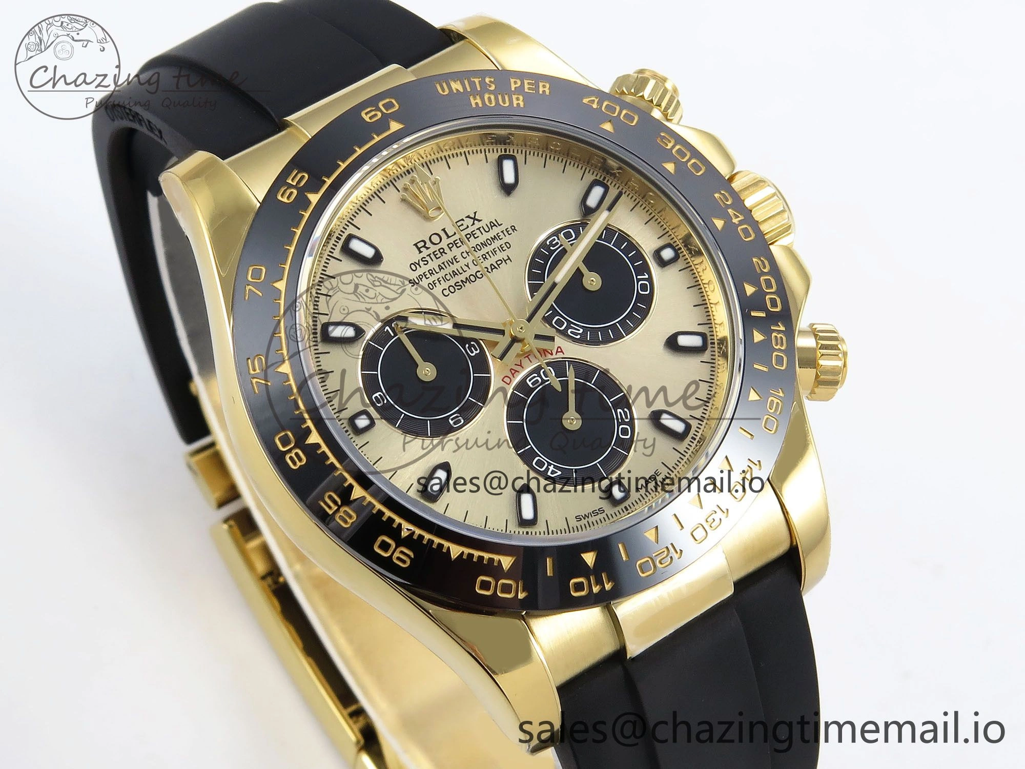 Daytona 116518 ZF 1:1 Best Edition Gold Dial on Oysterflex Strap SH4130（Gain Weight）