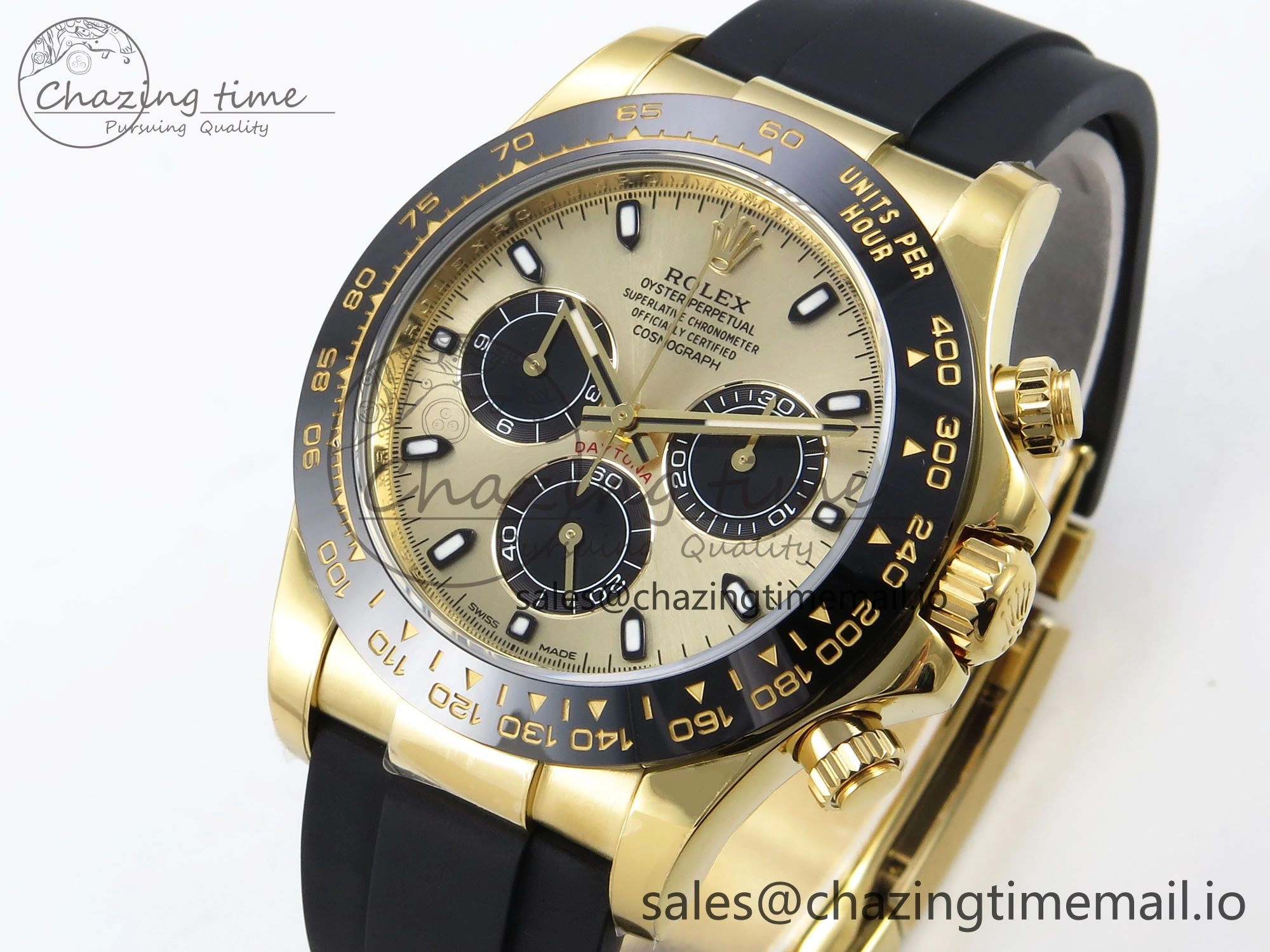 Daytona 116518 ZF 1:1 Best Edition Gold Dial on Oysterflex Strap SH4130（Gain Weight）