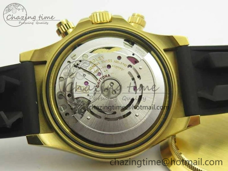 Daytona 116518LN YG JH Best White MOP Diam Dial On Rubber Strap A4130 (Free XS Rubber )